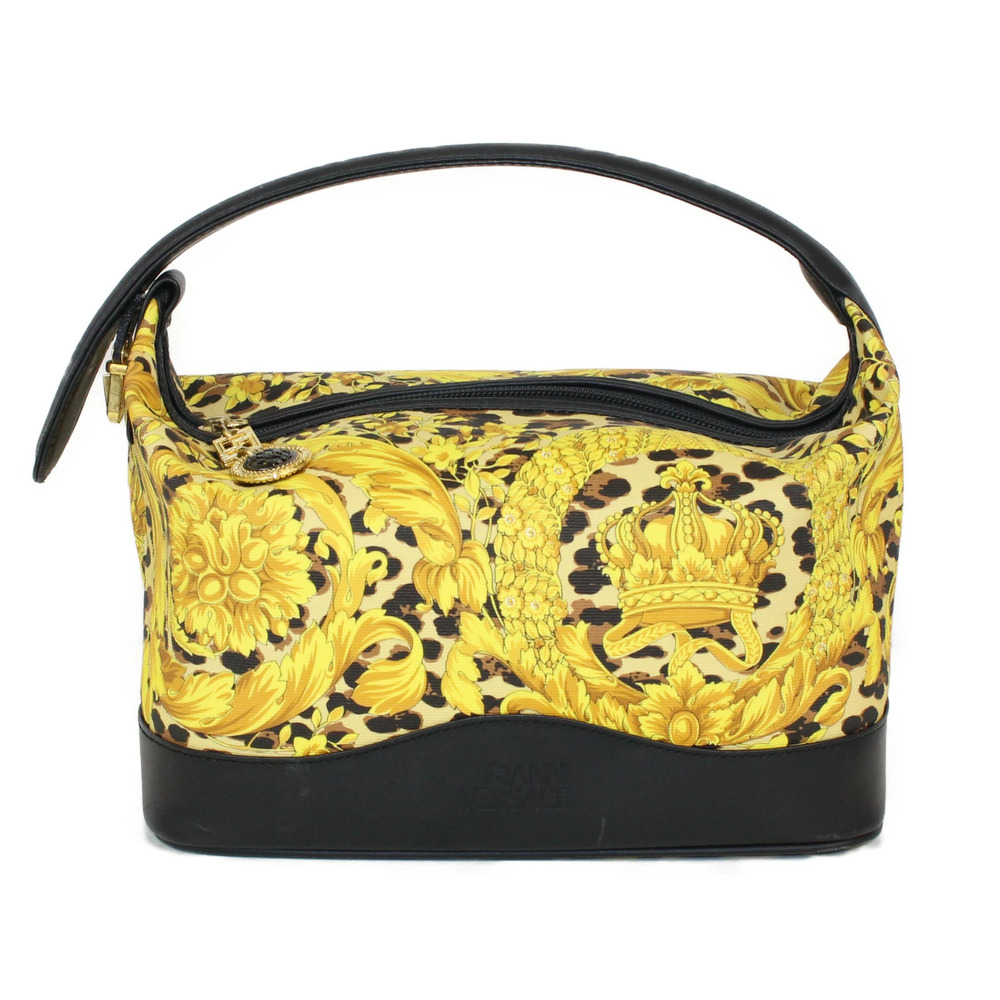 VERSACE handbag yellow black leopard